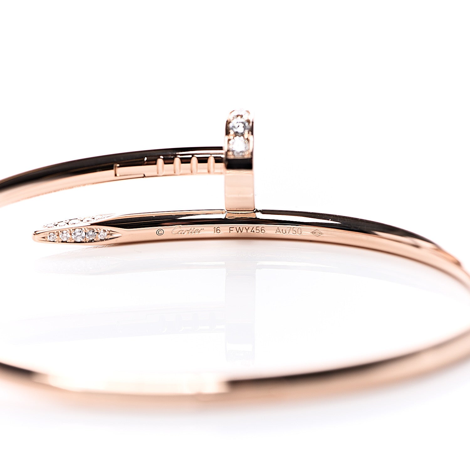 Cartier 18K Pink Gold Diamond Juste Un Clou Bracelet 16 4 of 5