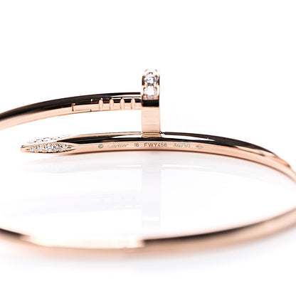 Cartier 18K Pink Gold Diamond Juste Un Clou Bracelet 16 4 of 5
