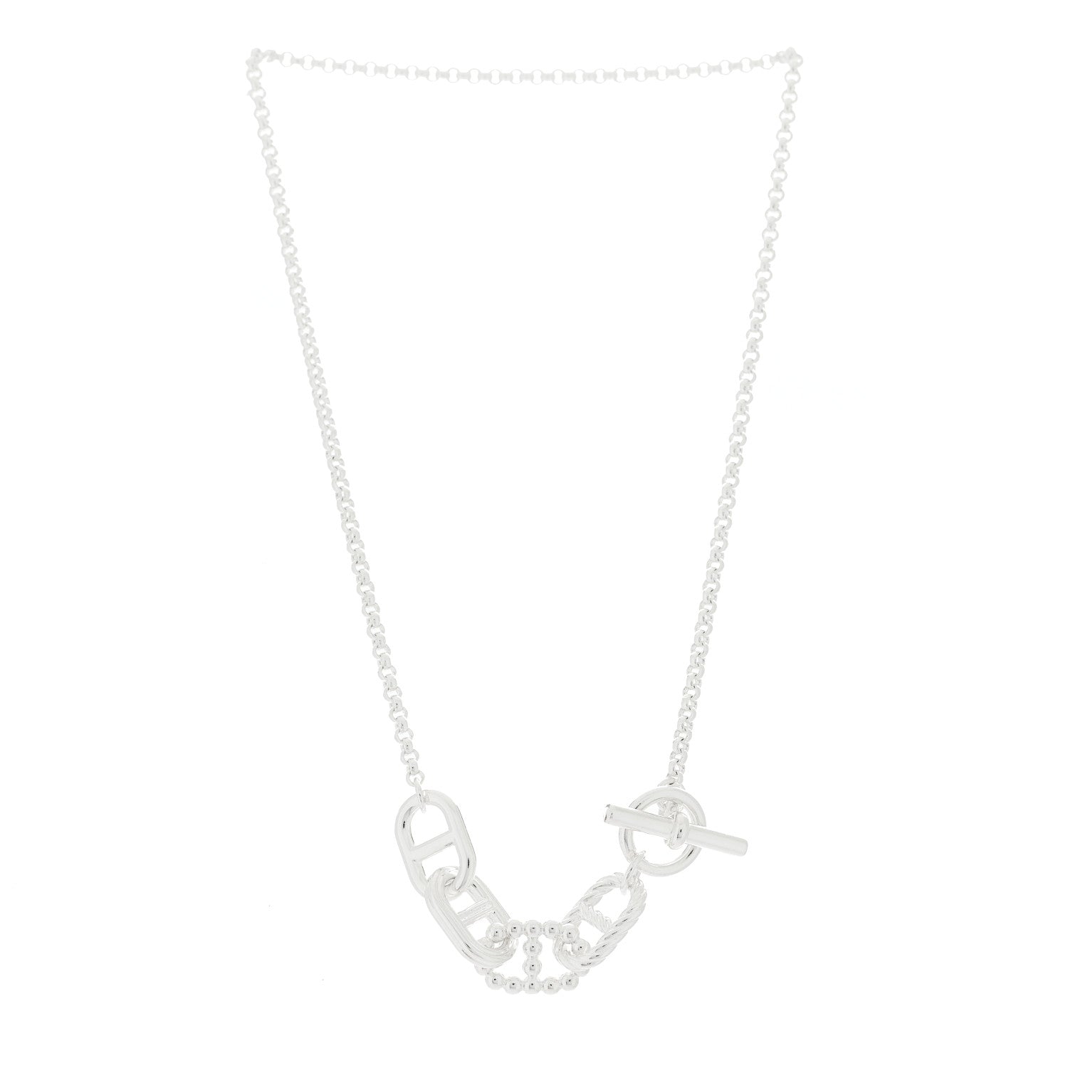 Hermes Sterling Silver PM Allea II Necklace 3 of 5