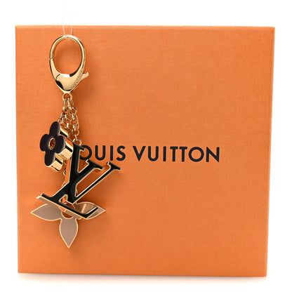 Louis Vuitton Metal Enamel Fleur De Monogram Bag Charm Dore 5 of 5