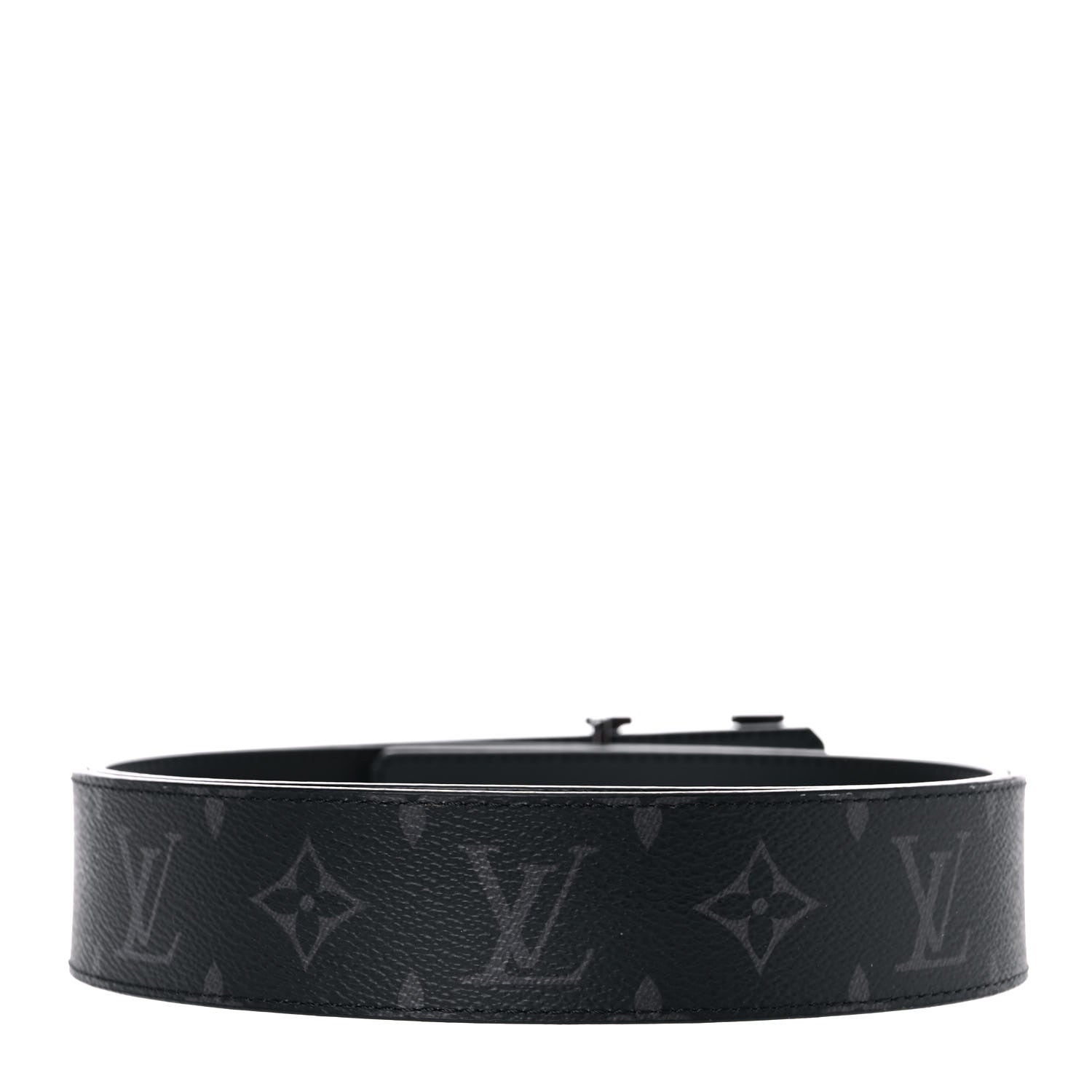 Louis Vuitton Monogram Eclipse Taigarama 40mm LV Initiales Reversible Belt 105 42 Black 2 of 8