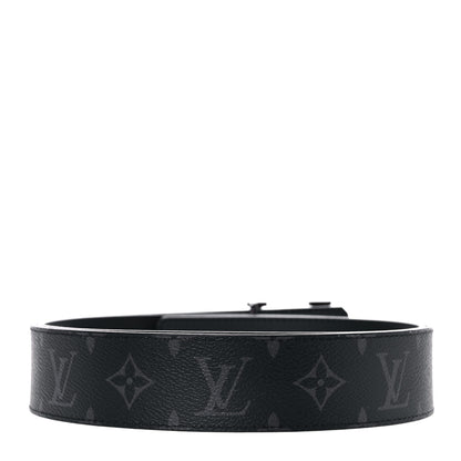 Louis Vuitton Monogram Eclipse Taigarama 40mm LV Initiales Reversible Belt 105 42 Black 2 of 8