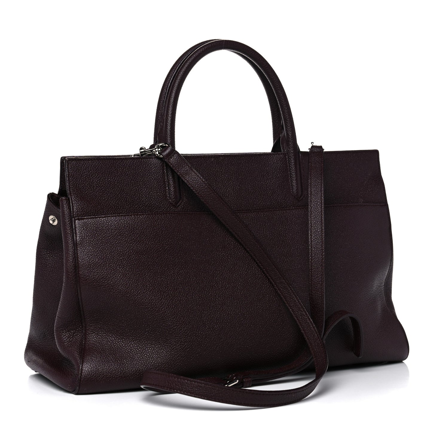 Grained Calfskin Medium Cabas Rive Gauche Amaranto