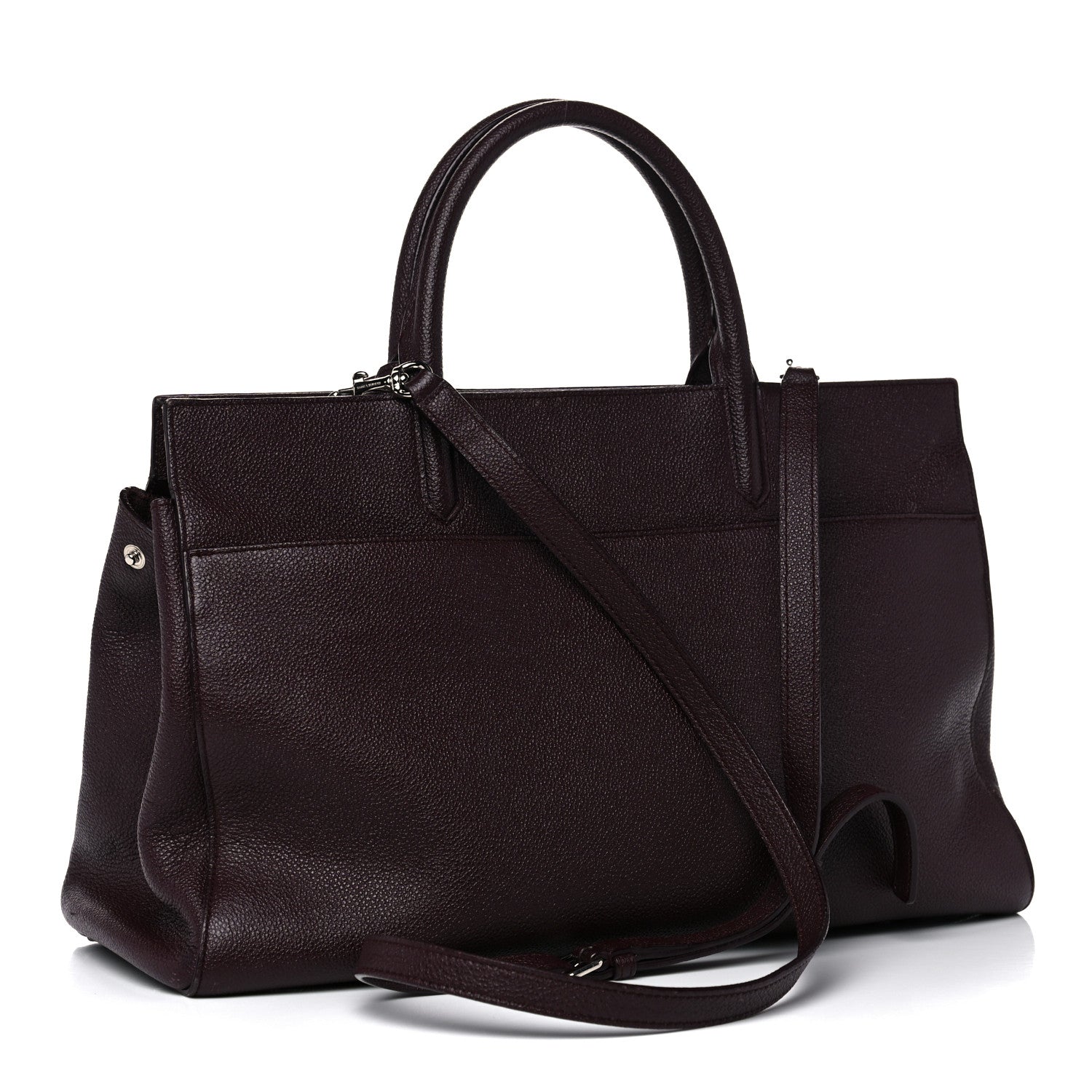 Saint Laurent Grained Calfskin Medium Cabas Rive Gauche Amaranto 3 of 29