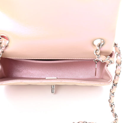 Chanel Iridescent Calfskin Quilted Mini Rectangular Flap Pink 5 of 9