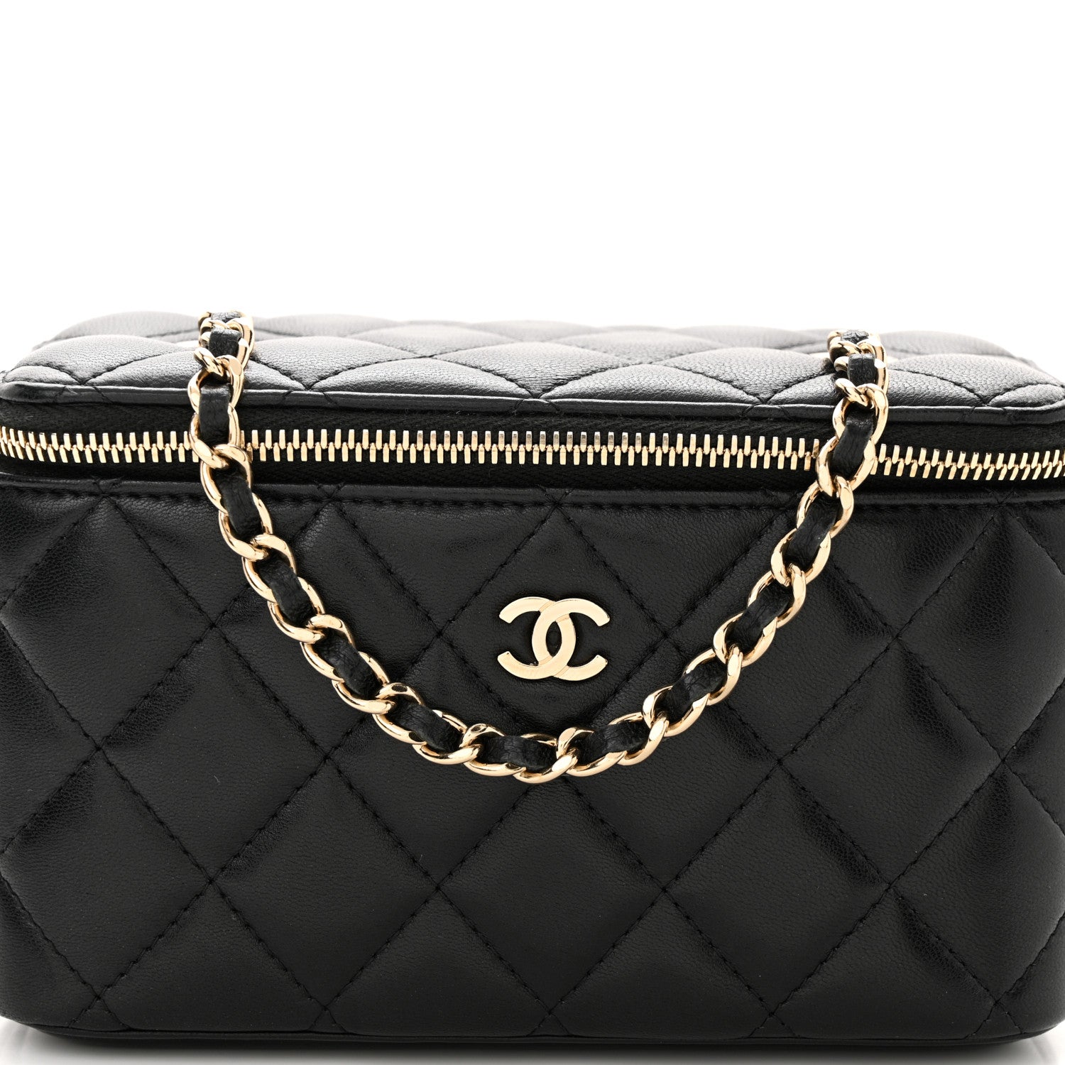 Chanel Caviar Quilted Small Vanity Case With Chain Black 8 of 13