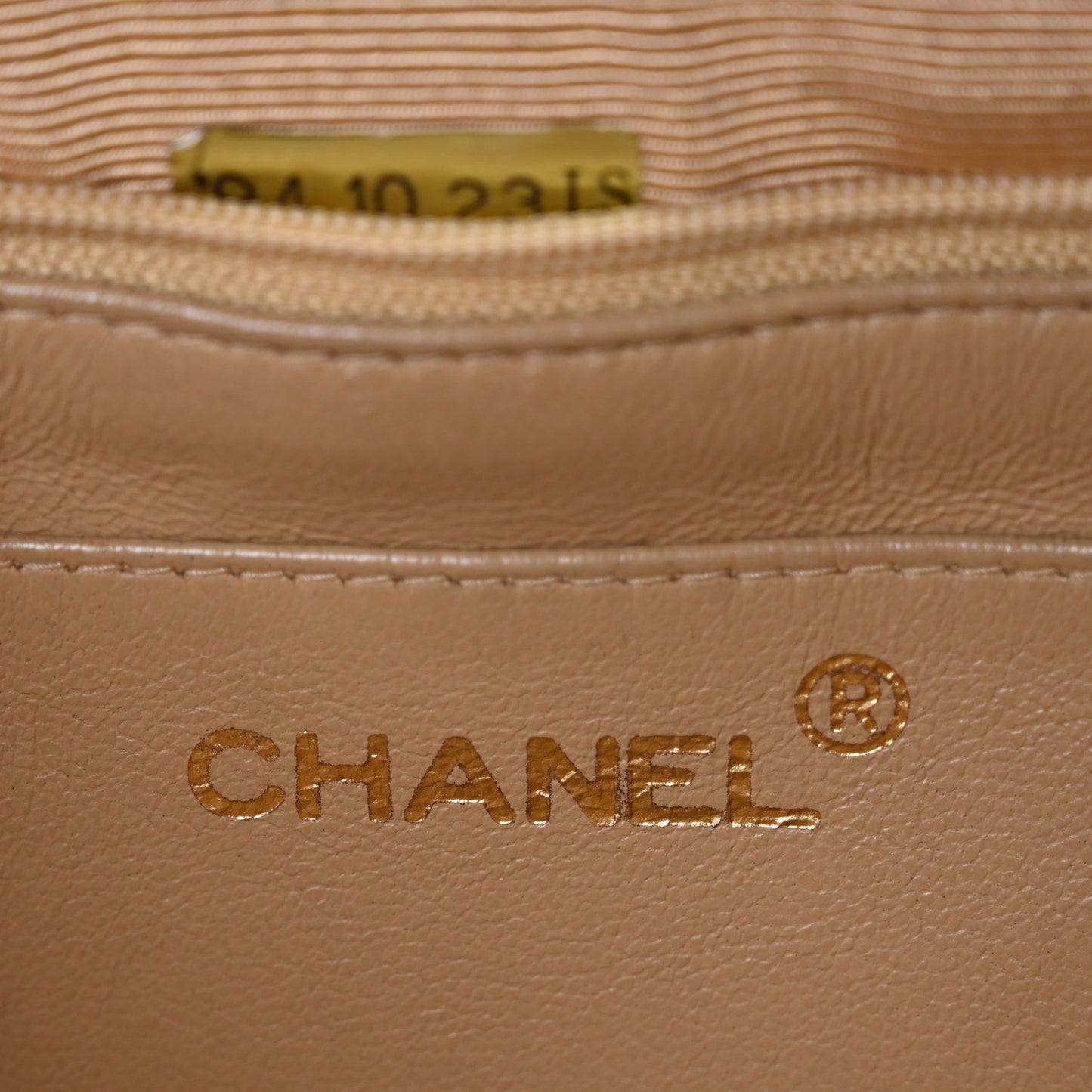Caviar Quilted Medium Single Flap Beige
