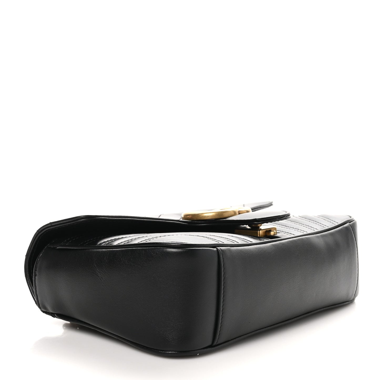 Calfskin Matelasse Small GG Marmont Shoulder Bag Black