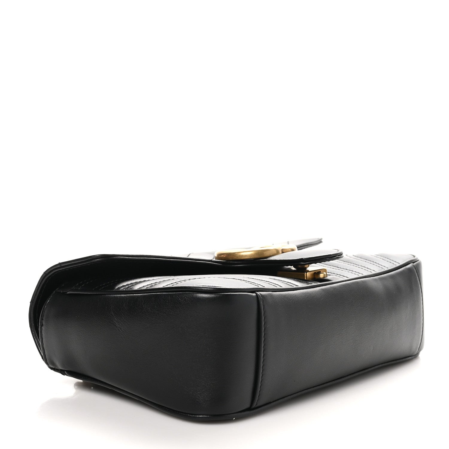 Gucci Calfskin Matelasse Small GG Marmont Shoulder Bag Black 5 of 13
