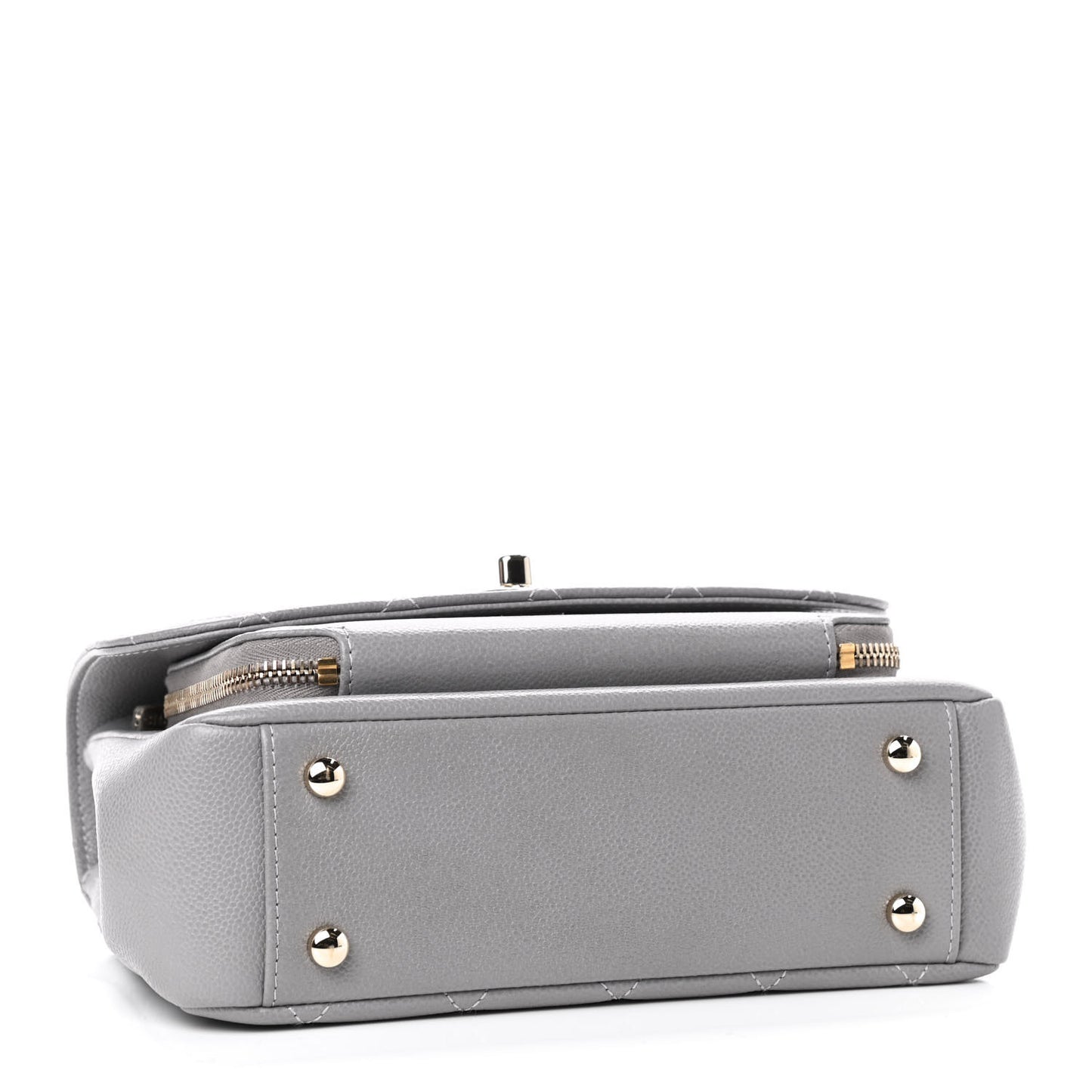 Caviar Quilted Medium Business Affinity Flap Grey