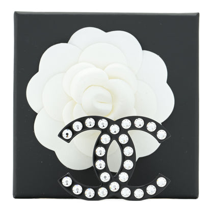 Chanel Resin Crystal CC Brooch Black 6 of 6