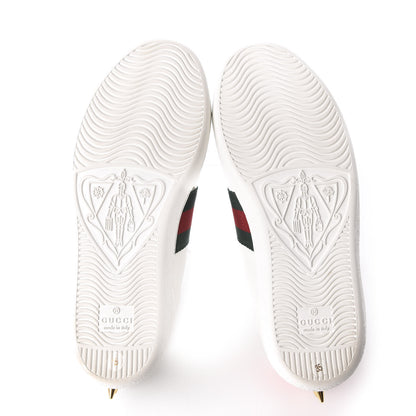 Gucci Calfskin Web Pearl Studded Womens Ace Sneakers 35 White 6 of 11