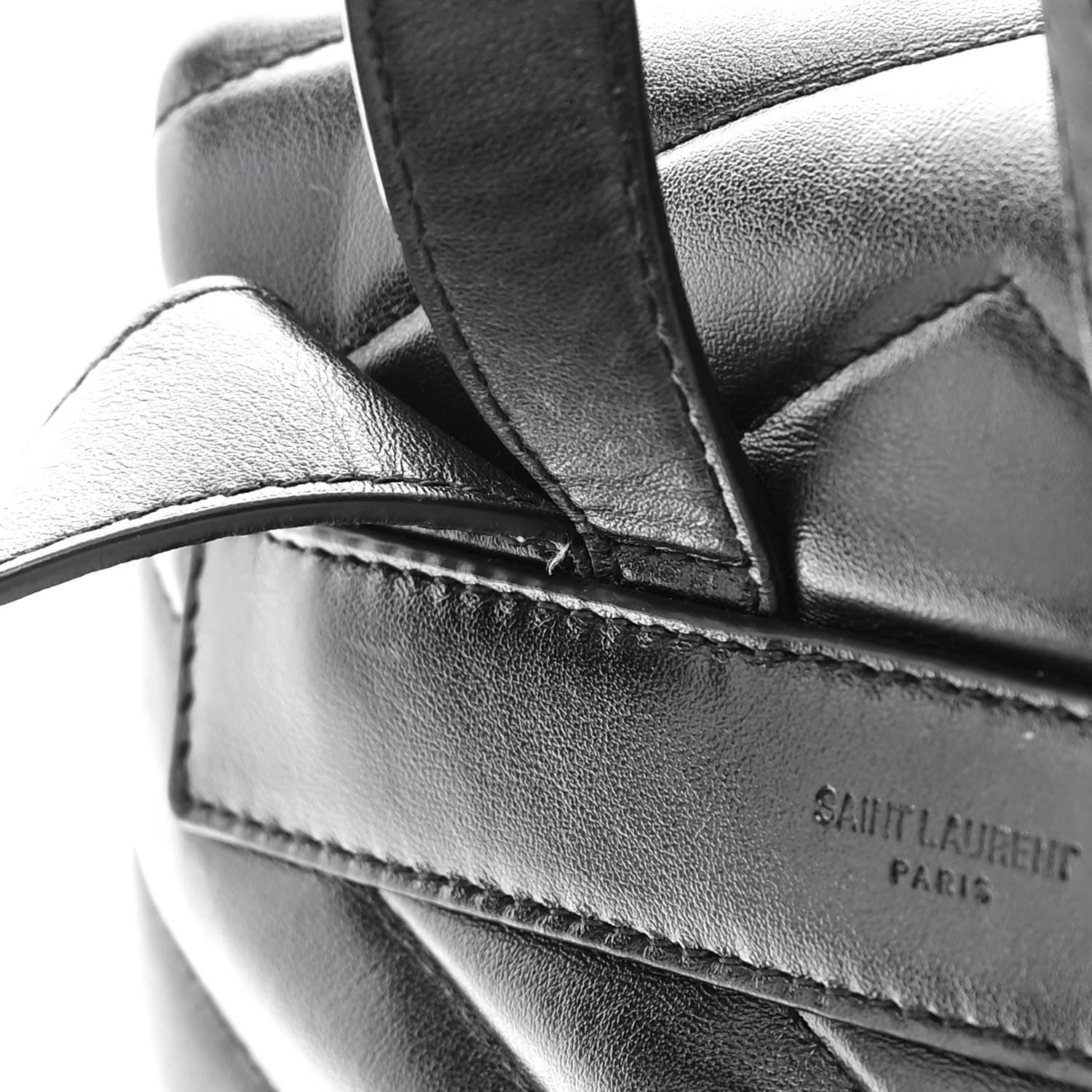 Saint Laurent Calfskin Y Quilted Monogram Small Loulou Backpack Black 12 of 13