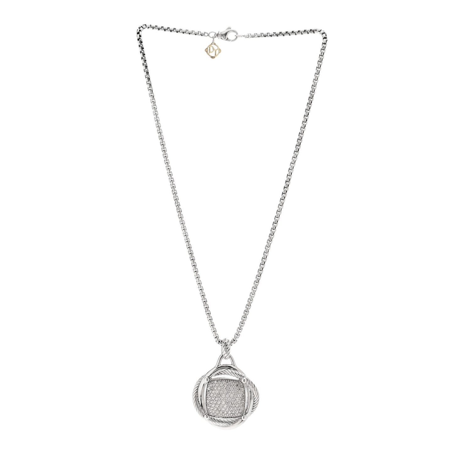 Sterling Silver Diamond 32mm Infinity Pendant Necklace