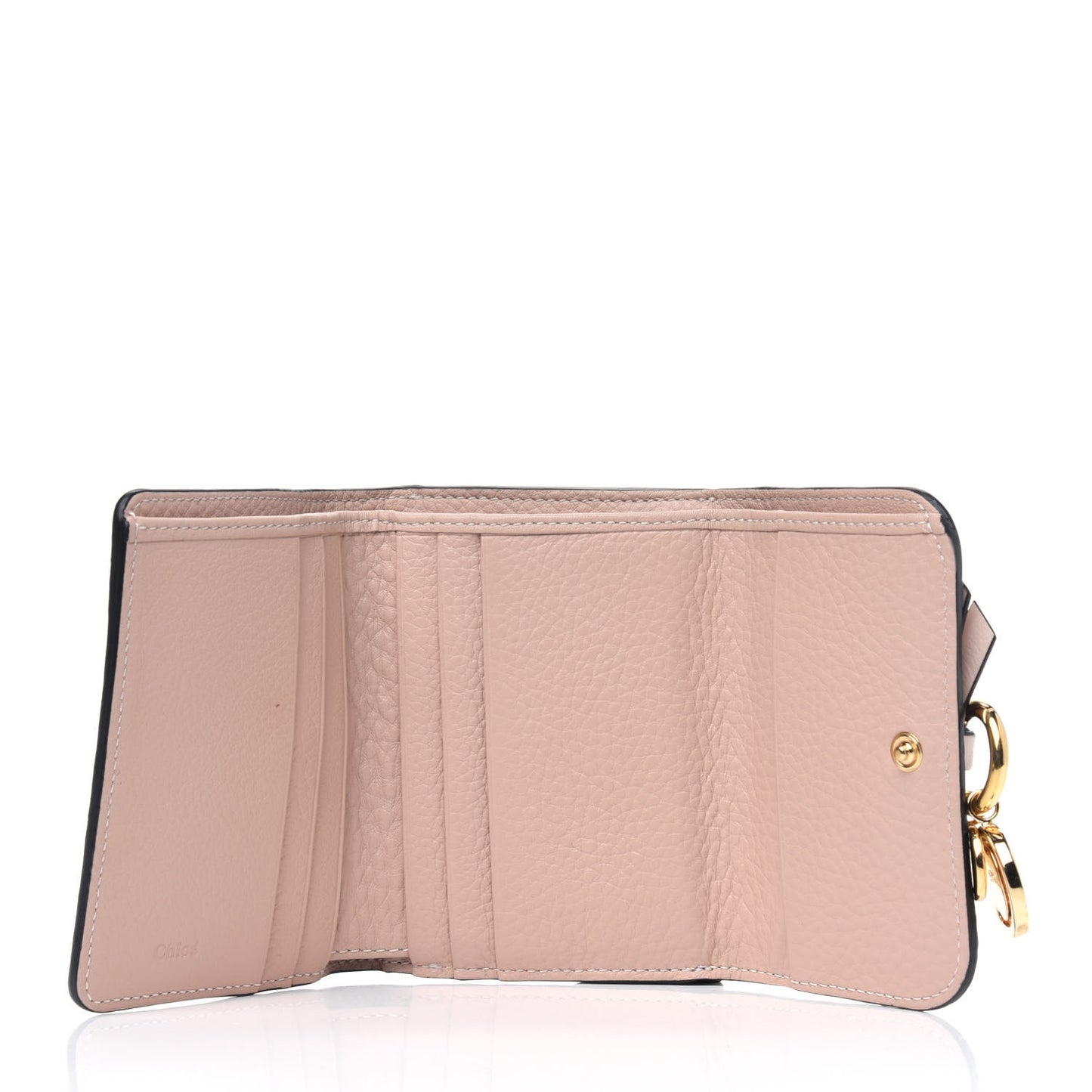 Calfskin Alphabet Trifold Wallet Blush Nude
