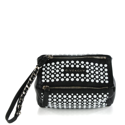 Givenchy Calfskin Studded Pandora Wristlet Black 1 of 7