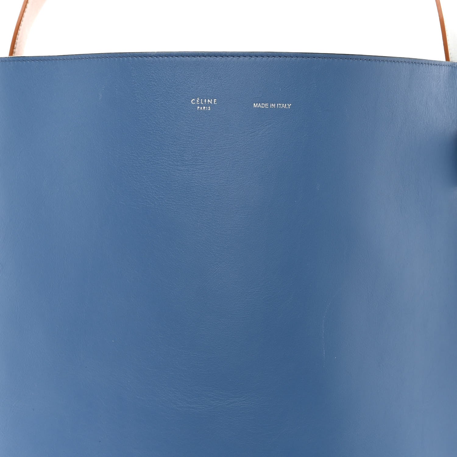 Celine Shiny Smooth Calfskin Small Twisted Cabas Washed Blue Black 8 of 11