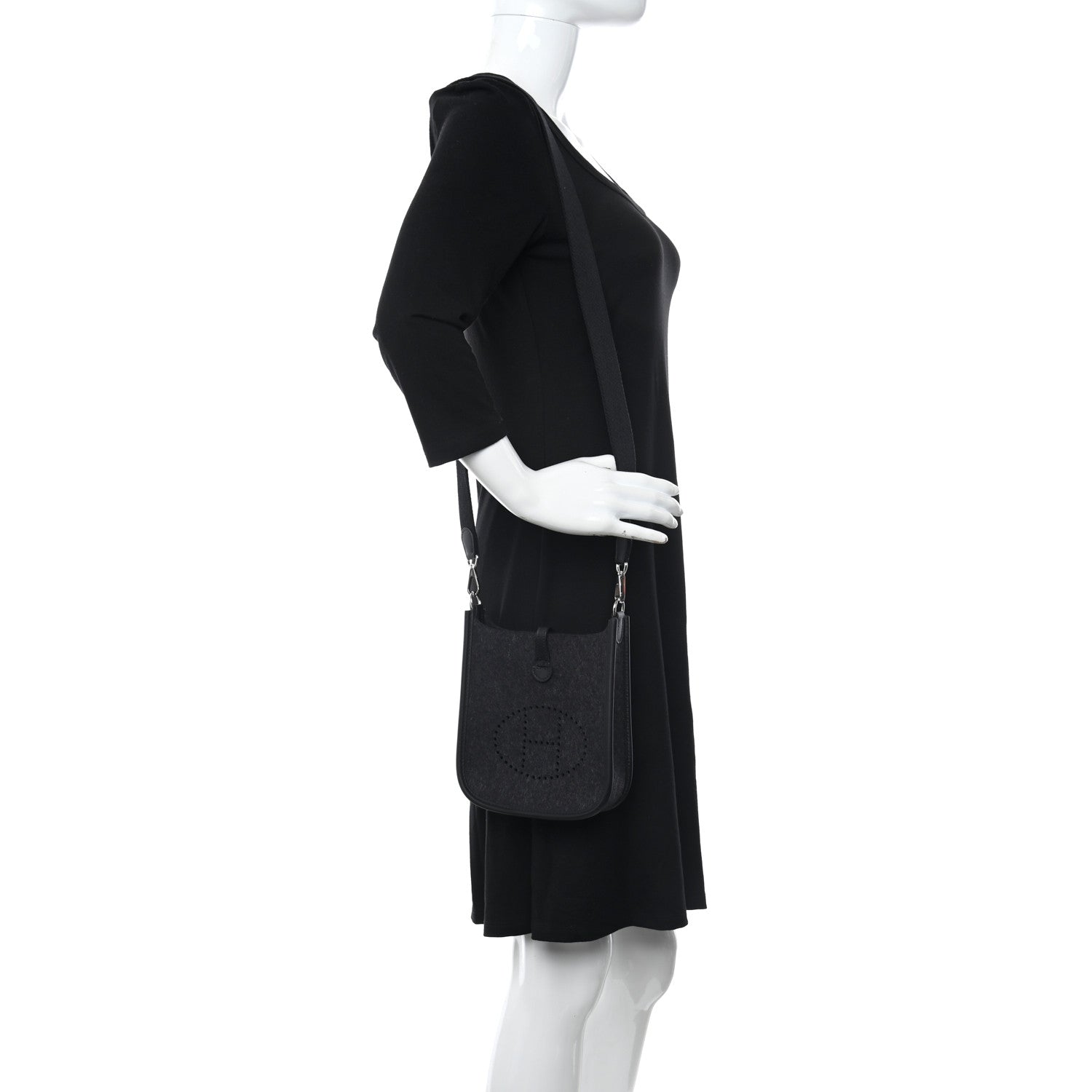 Hermes Swift Sangle Wooly Evelyne TPM Graphite Black 2 of 11