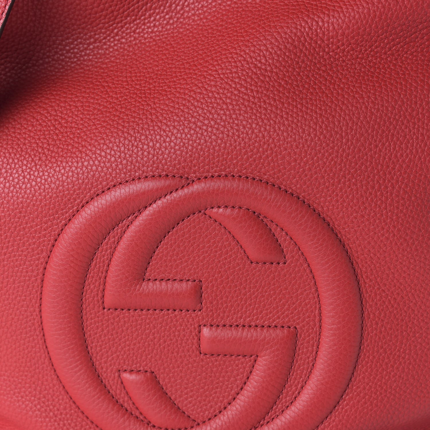 Gucci Pebbled Calfskin Large Soho Hobo Tabasco Red 10 of 10