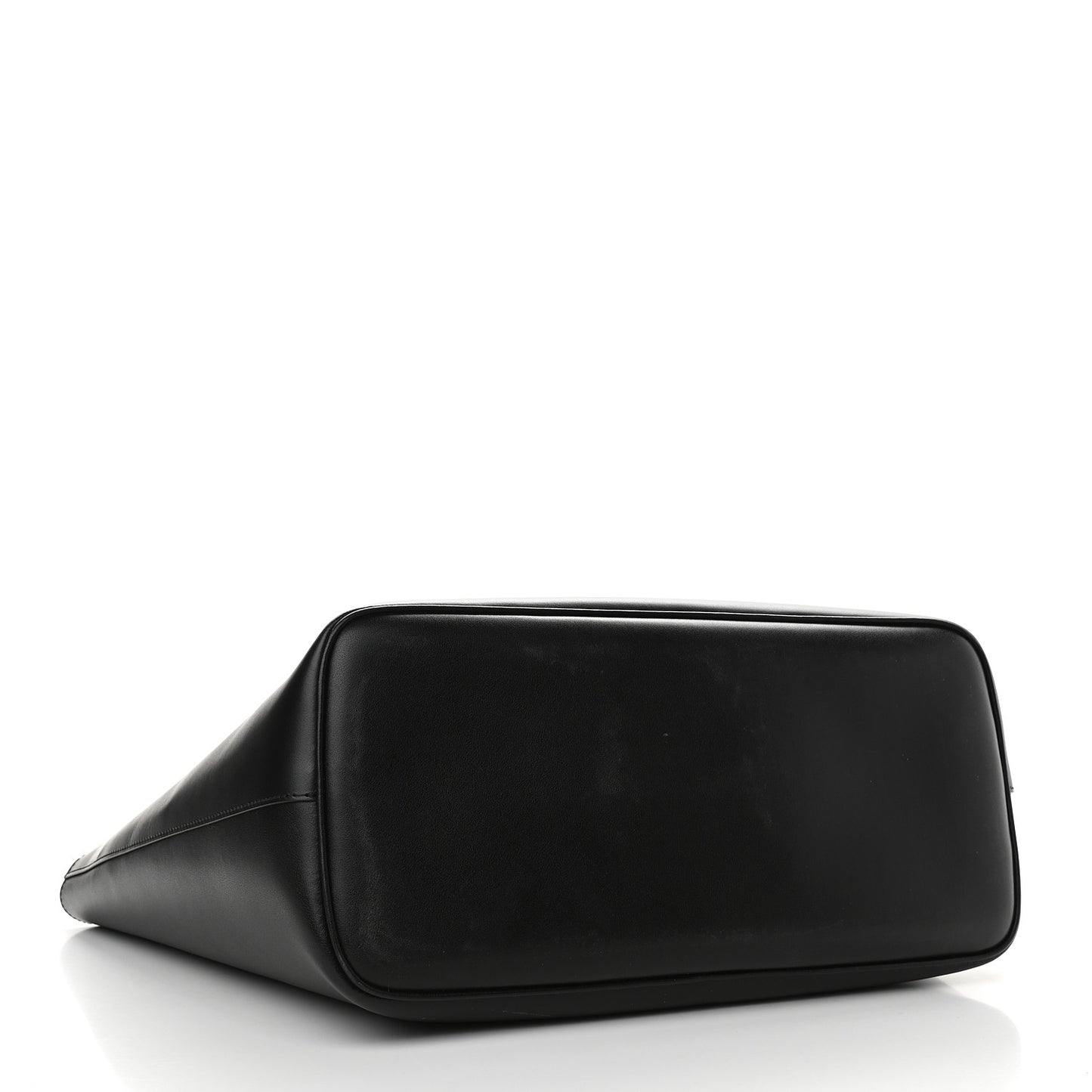 Smooth Calfskin Wing Logo Shopper Tote Black White
