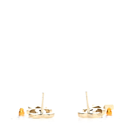 Chanel Crystal Pearl Charming Winter CC Star Heart Earrings Gold 3 of 5