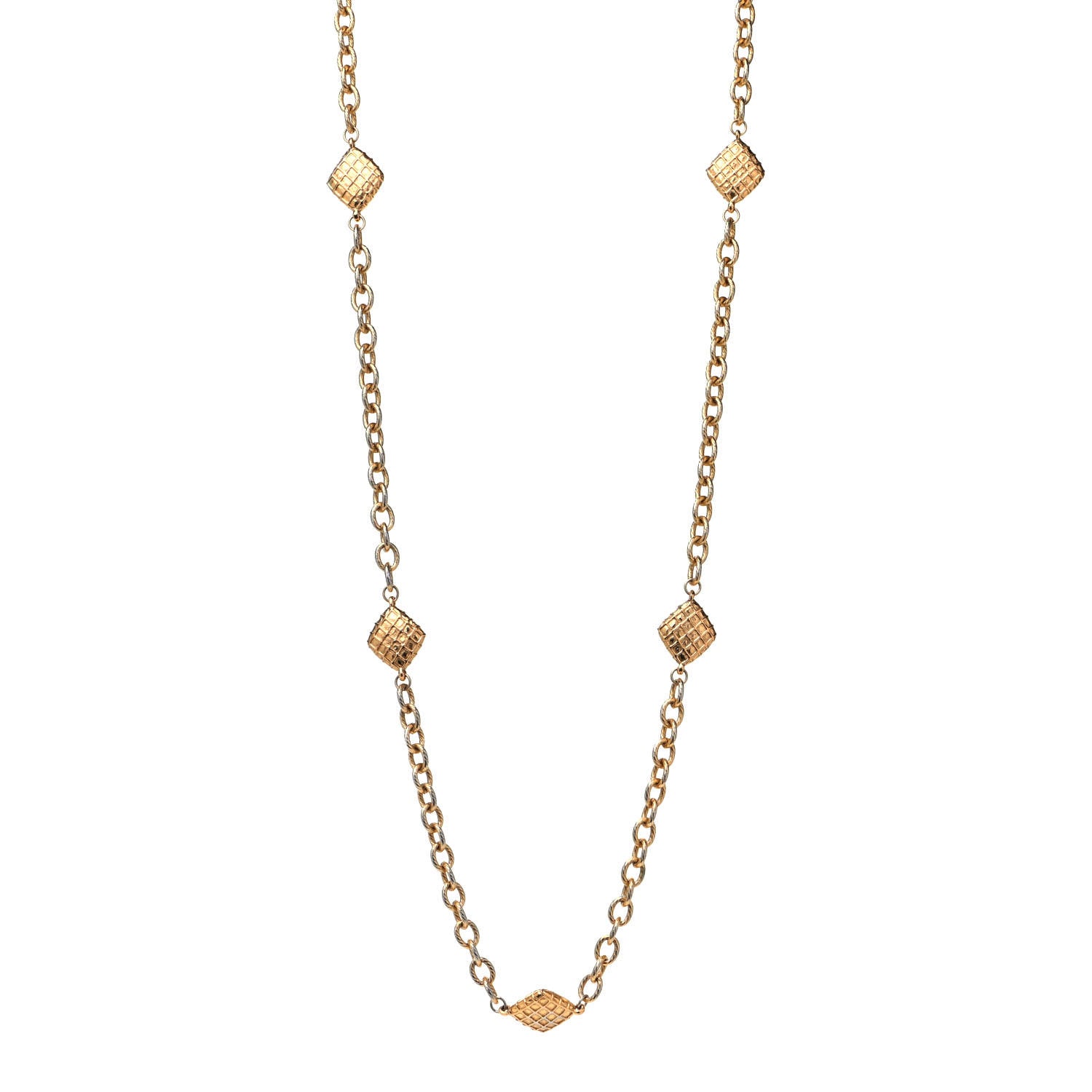 Chanel Quilted Long Chain Necklace Gold 1 of 4