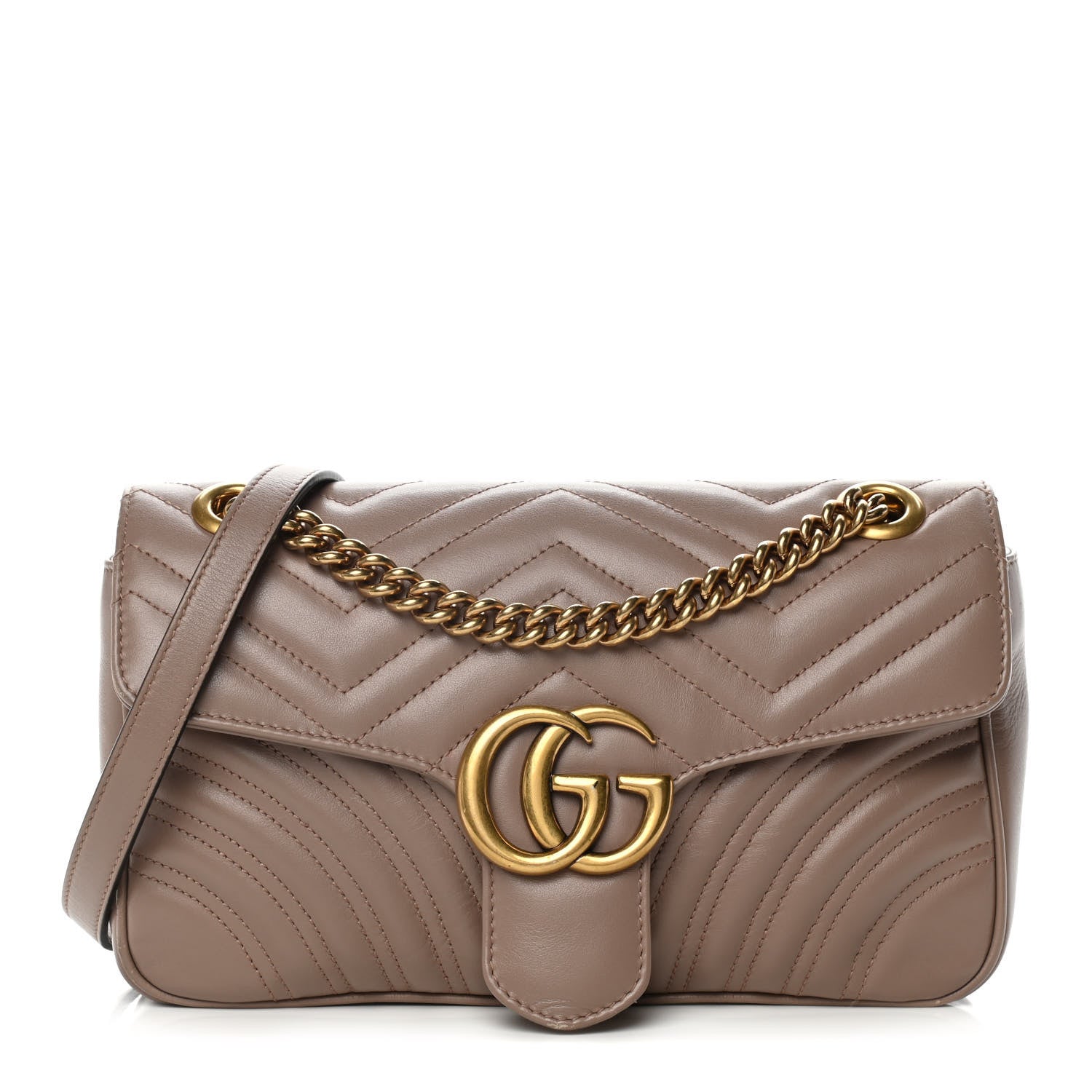 Gucci Calfskin Matelasse Small GG Marmont Shoulder Bag Porcelain Rose 1 of 12