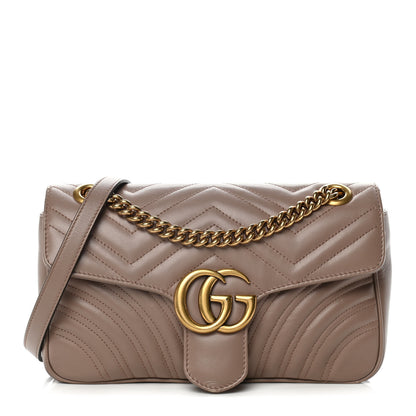 Gucci Calfskin Matelasse Small GG Marmont Shoulder Bag Porcelain Rose 1 of 12