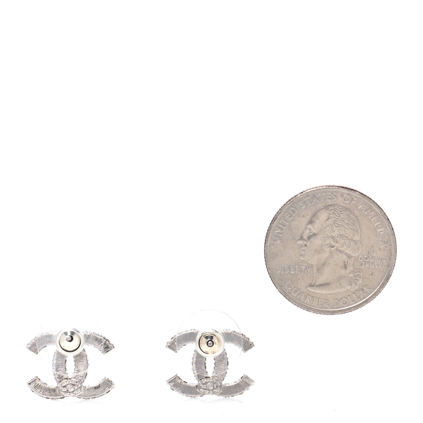Crystal CC Earrings Silver
