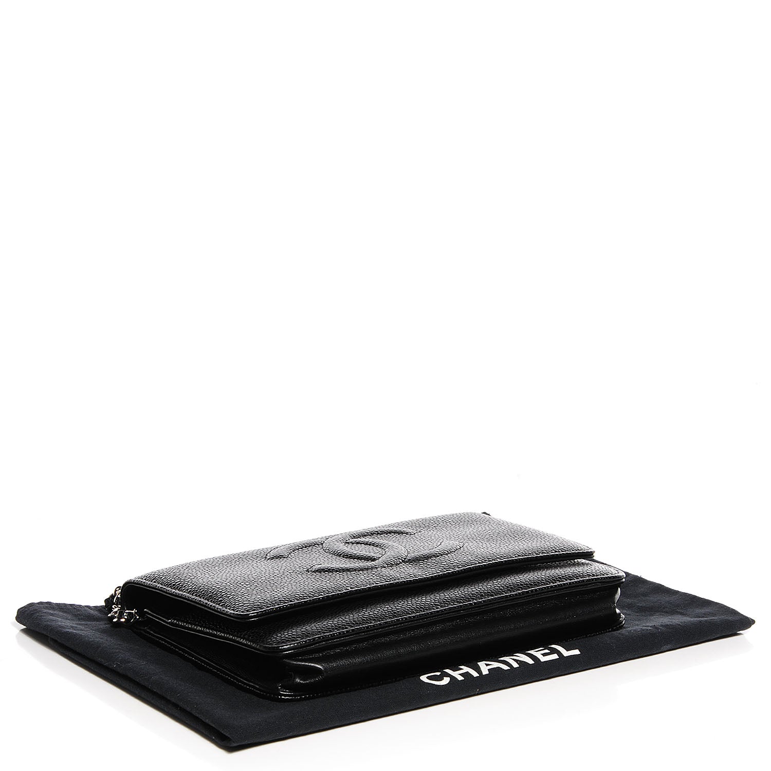 Chanel Caviar Timeless CC Wallet on Chain WOC Black 4 of 8