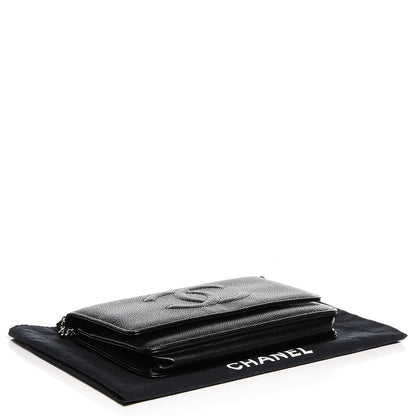 Chanel Caviar Timeless CC Wallet on Chain WOC Black 4 of 8