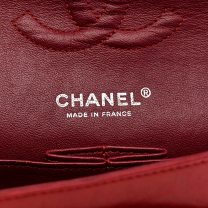 Chanel Patent Calfskin Quilted Medium Double Flap Dark Red 6 of 15