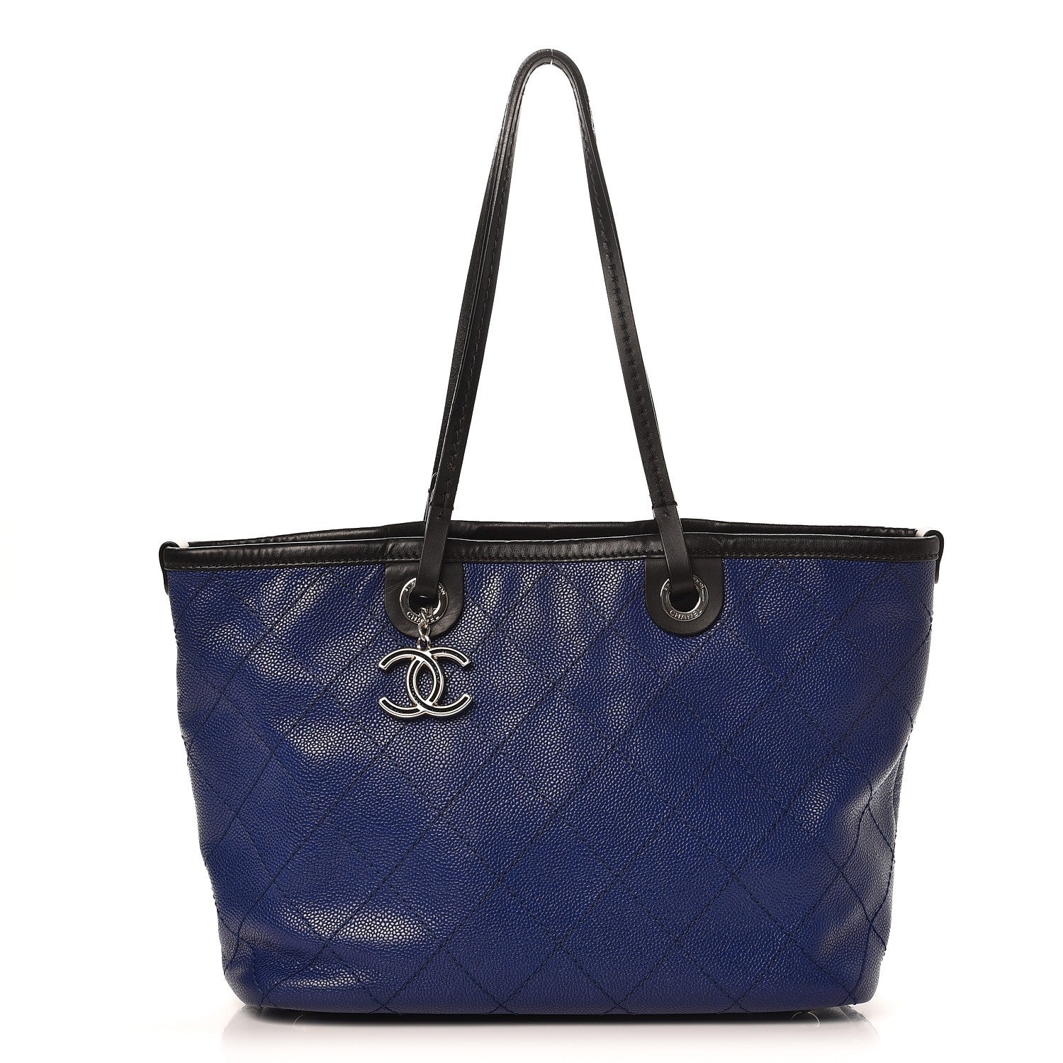 Chanel Grained Calfskin Shopping Fever Tote Blue 1 of 7