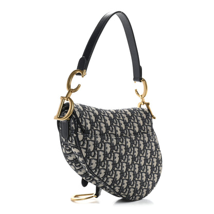 Christian Dior Oblique Saddle Bag Blue 3 of 10