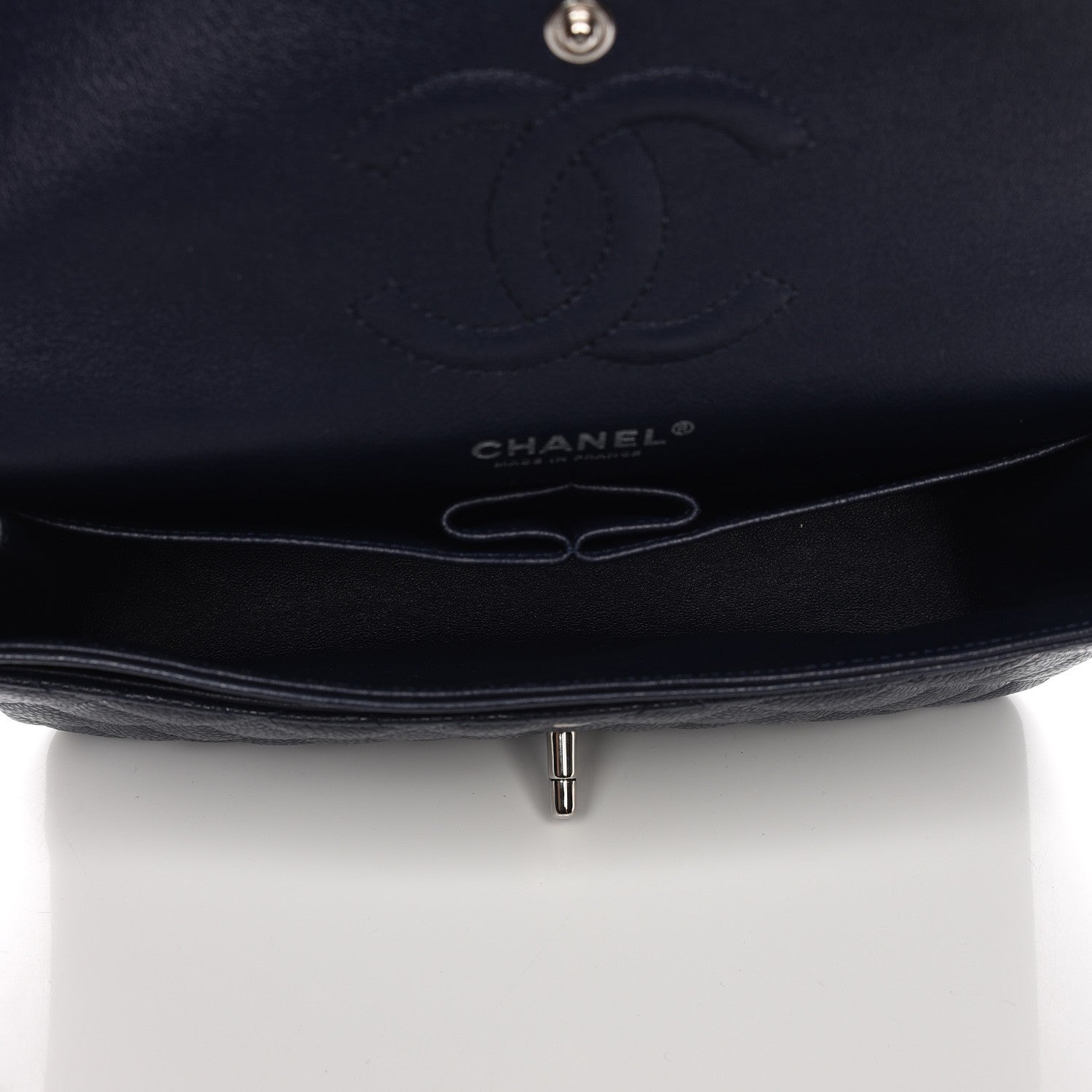 Chanel Caviar Quilted Medium Double Flap Navy 11 of 13