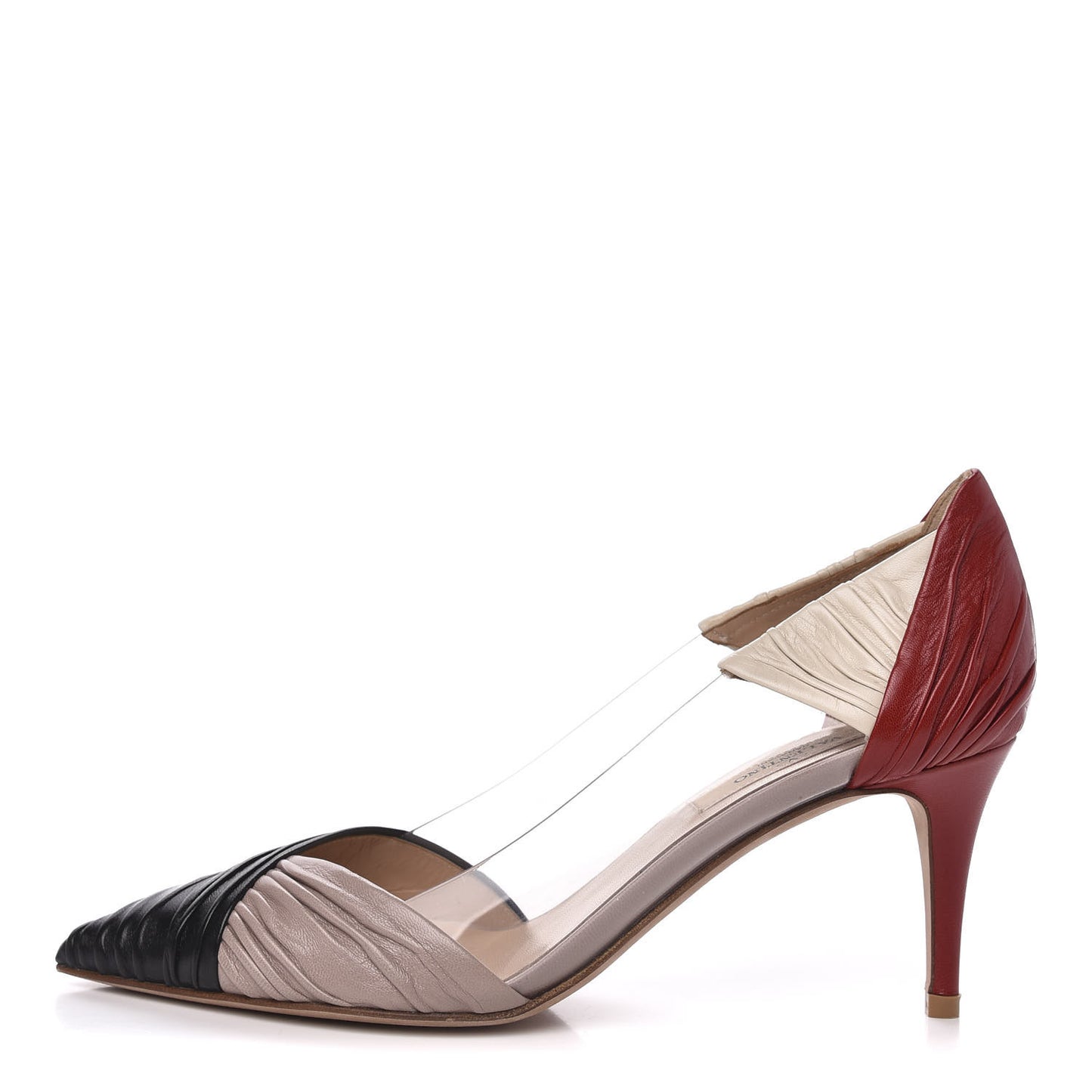 Ruched Lambskin PVC B-Drape Pumps 36 Multicolor