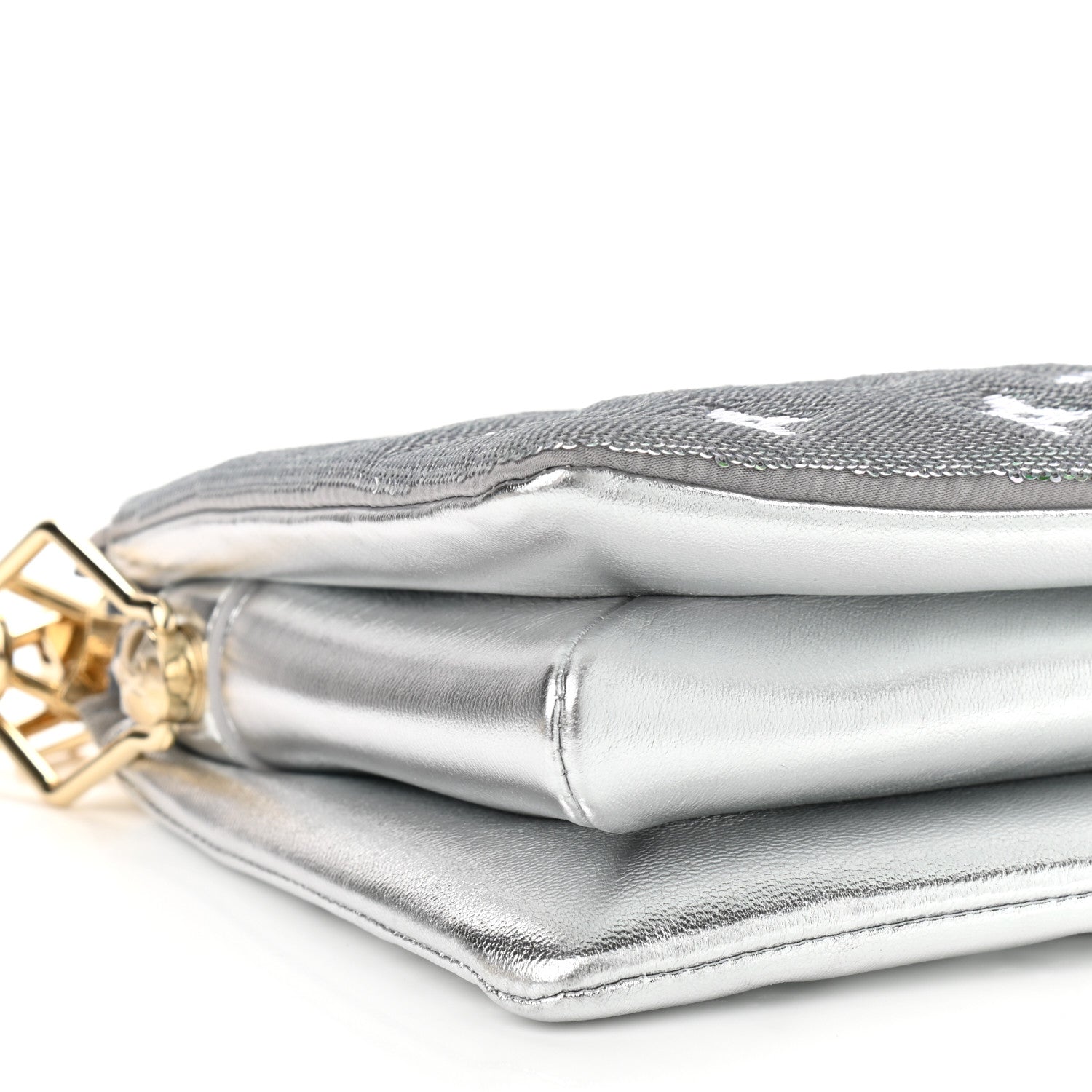 Louis Vuitton Satin Sequin Embroidered Monogram Coussin BB Silver 8 of 9