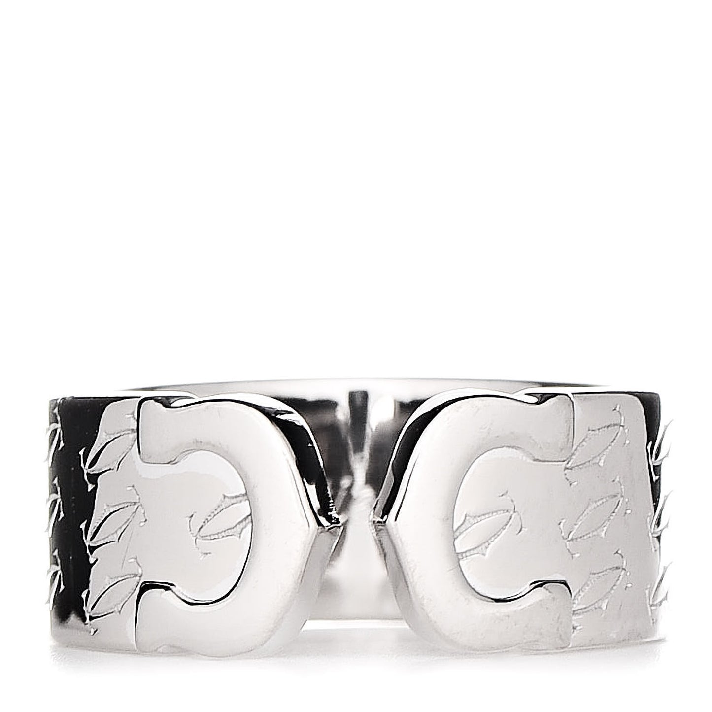 18K White Gold C De Christmas Ring 50 5.25