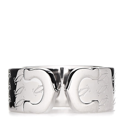 Cartier 18K White Gold C De Christmas Ring 50 5.25 1 of 6