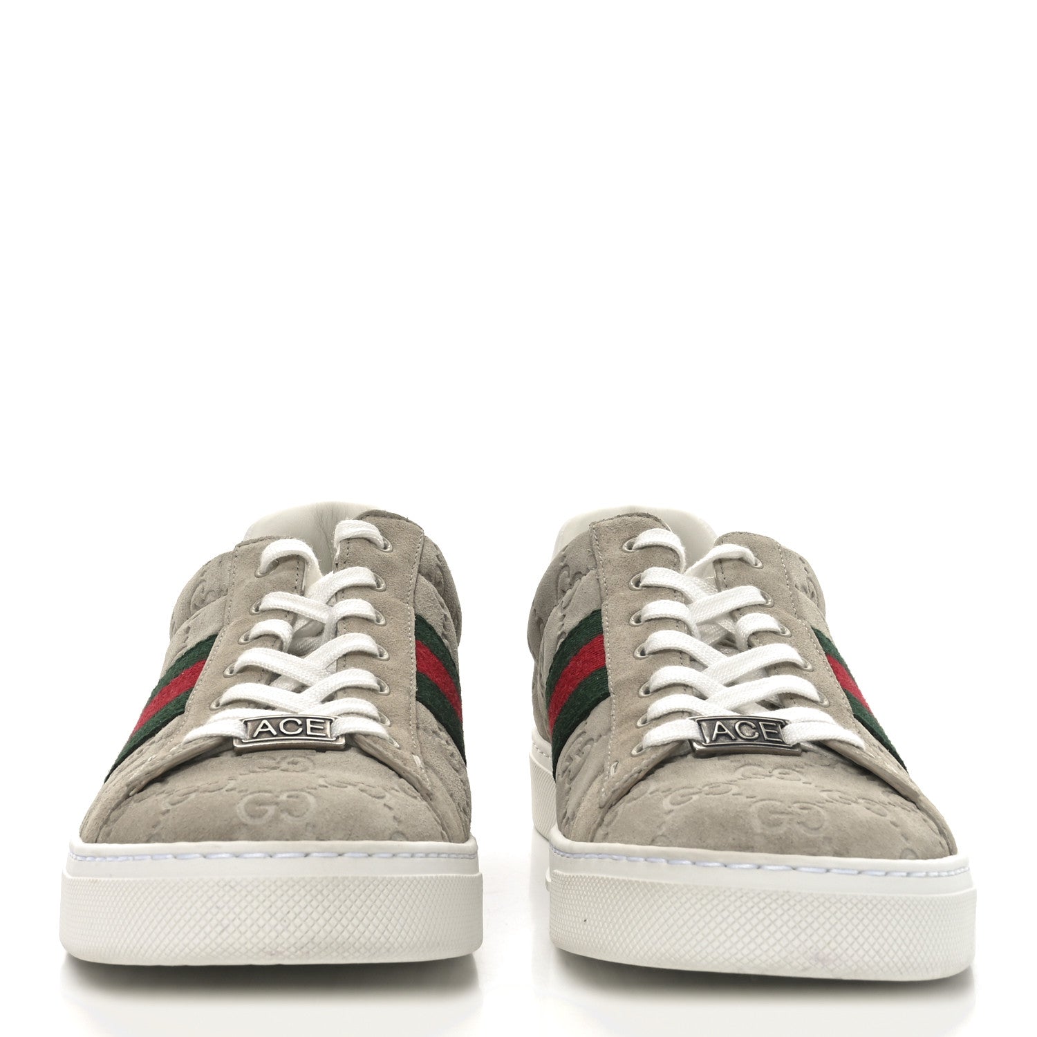 Gucci Suede Monogram Web Ace Sneakers 39 Oatmeal 3 of 8