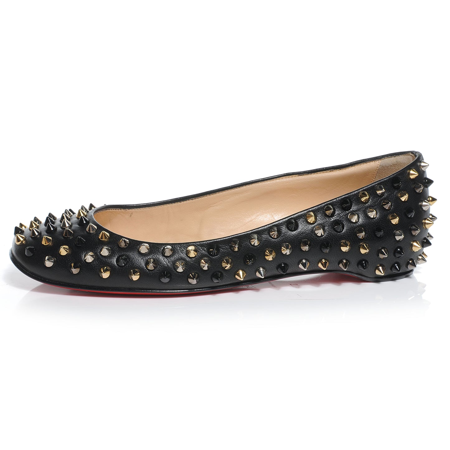 Leather Spiked Gozul Flats Black 37.5