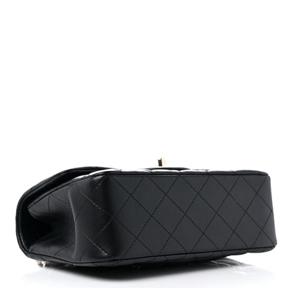 Chanel Lambskin Quilted Mini Top Handle Rectangular Flap Black 4 of 10