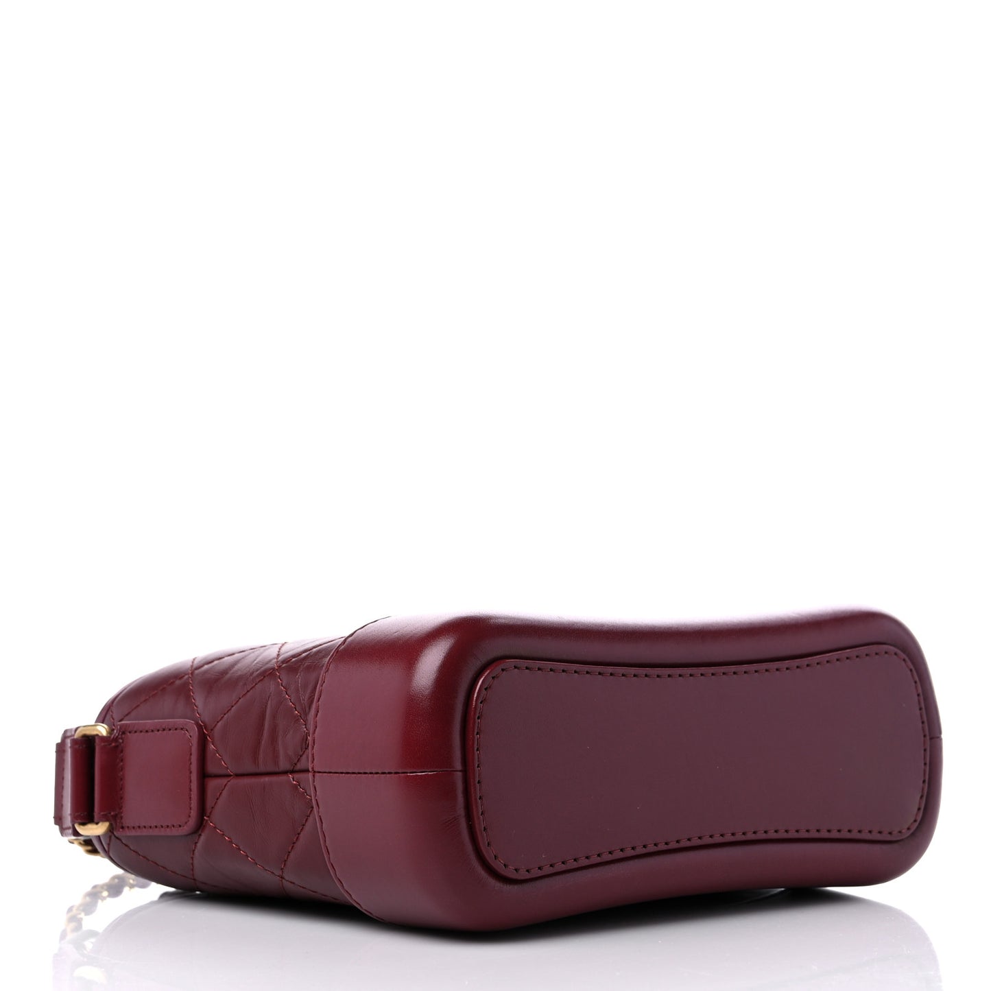 Aged Calfskin Quilted Small Gabrielle Hobo Burgundy