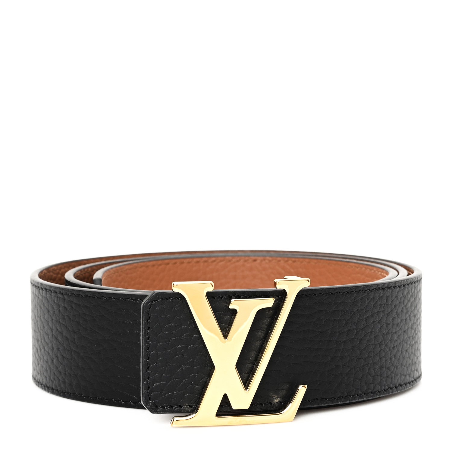 Louis Vuitton Taurillon Calfskin 30mm LV Initiales Reversible Belt 100 40 Black 1 of 5