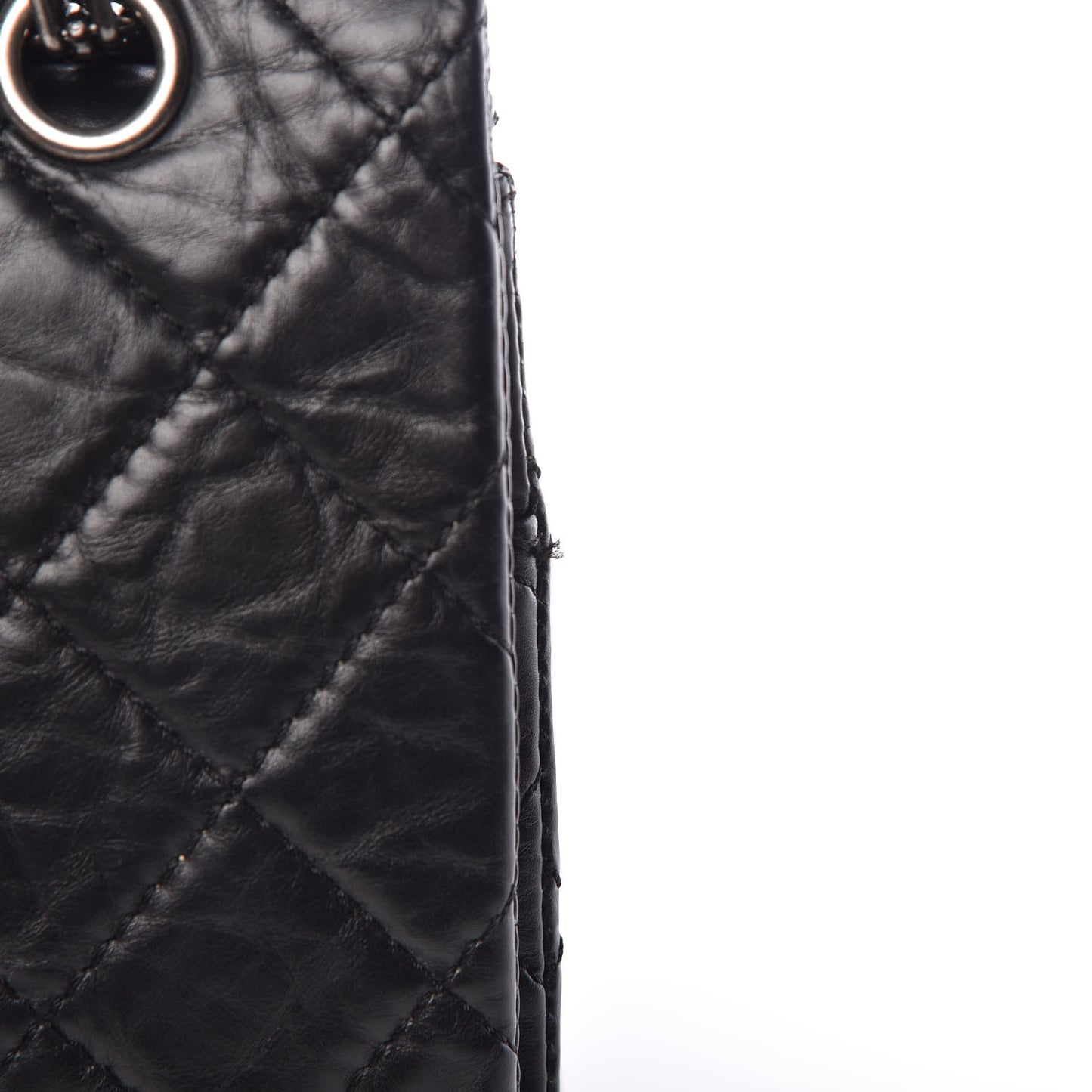 Aged Calfskin Quilted 2.55 Reissue 227 Flap Black