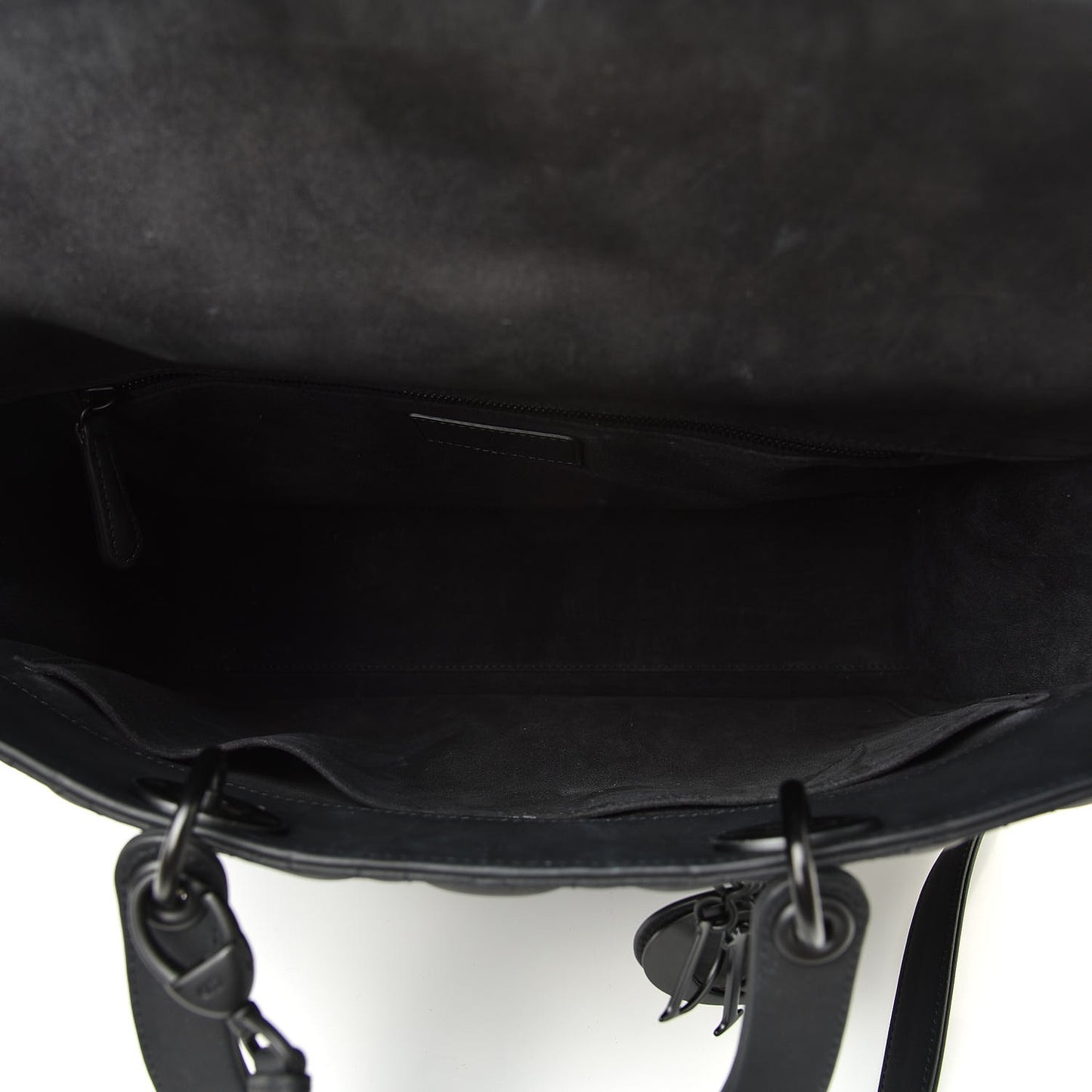 Ultra Matte Calfskin Cannage Large Lady Dior Black
