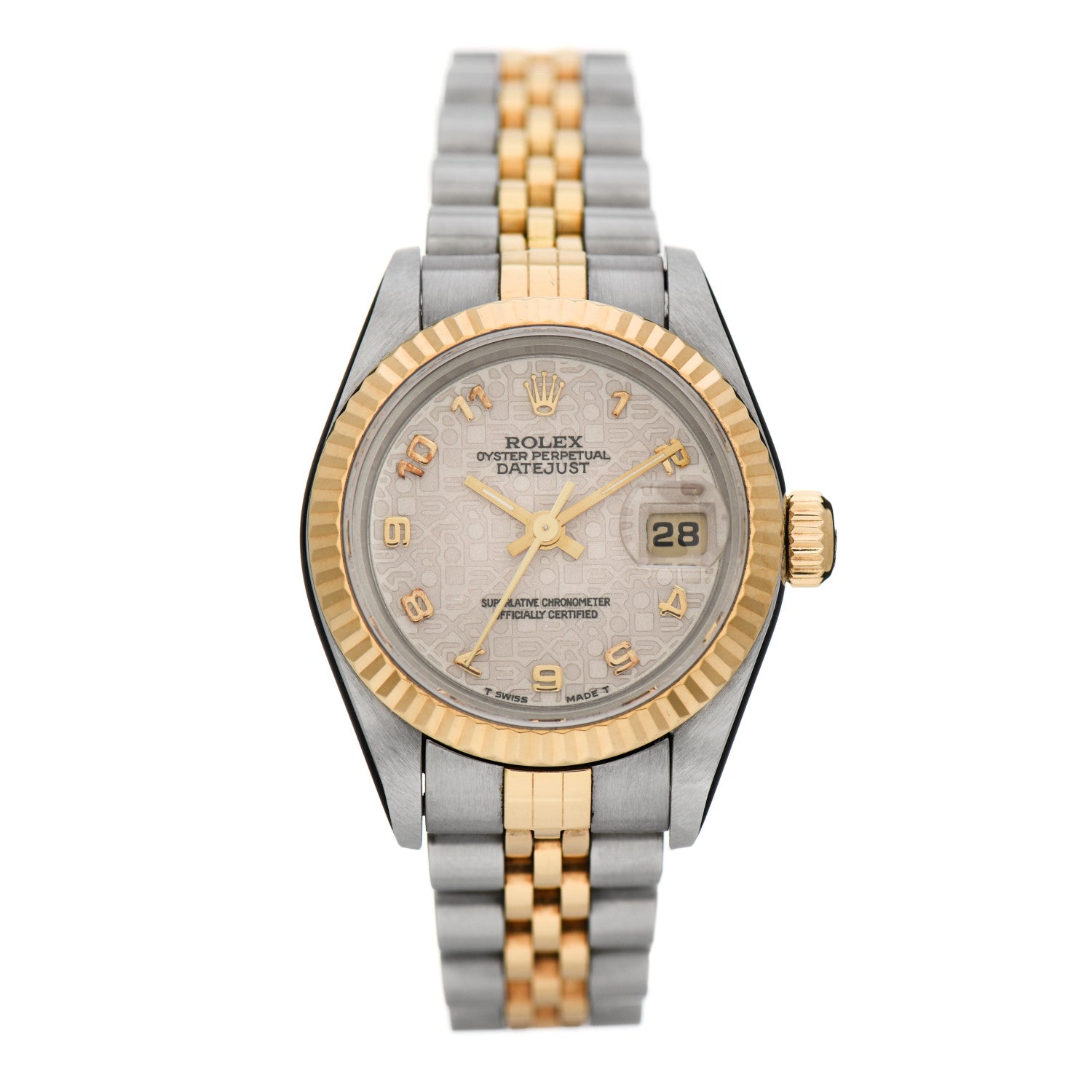 Rolex Stainless Steel 18K Yellow Gold 26mm Oyster Perpetual Datejust Watch White Jubilee 69173 1 of 7