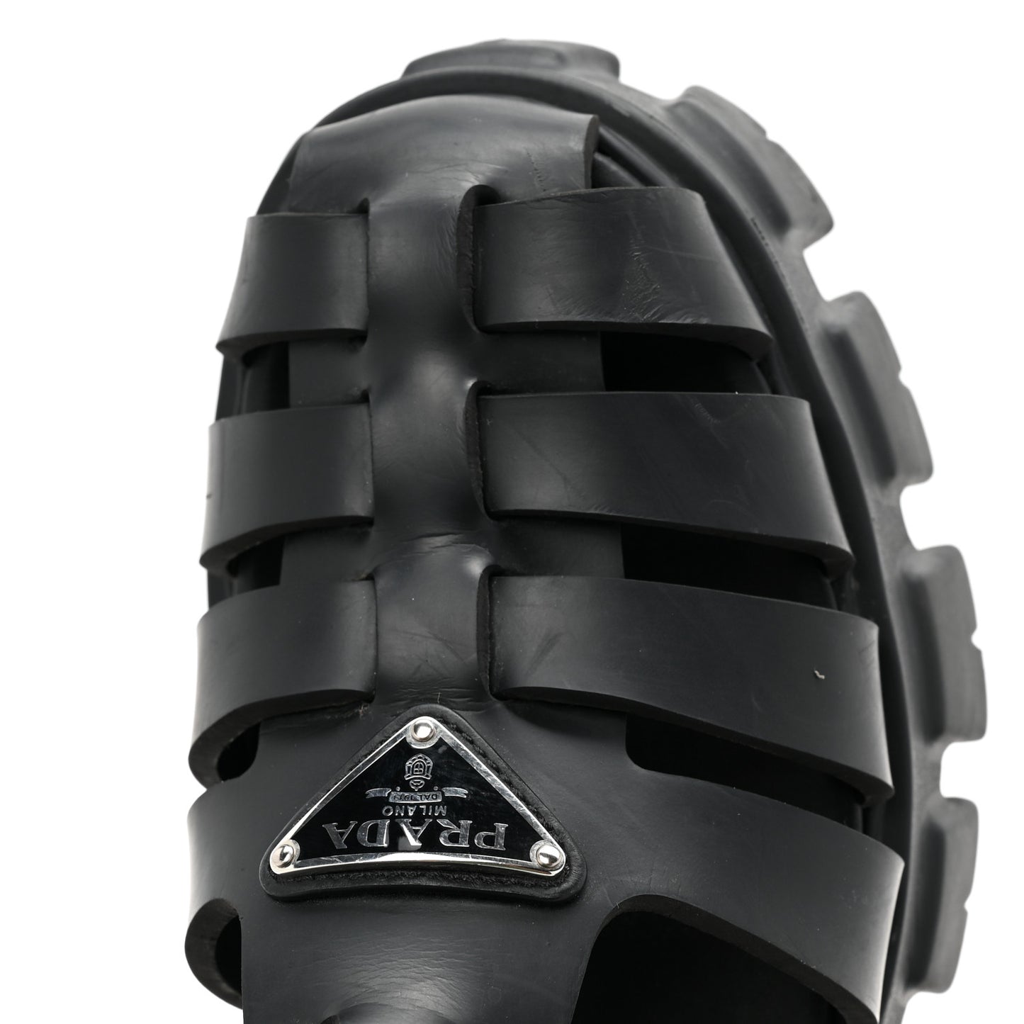Foam Rubber Triangle Logo Monolith 55mm Cage Sandals 38 Black