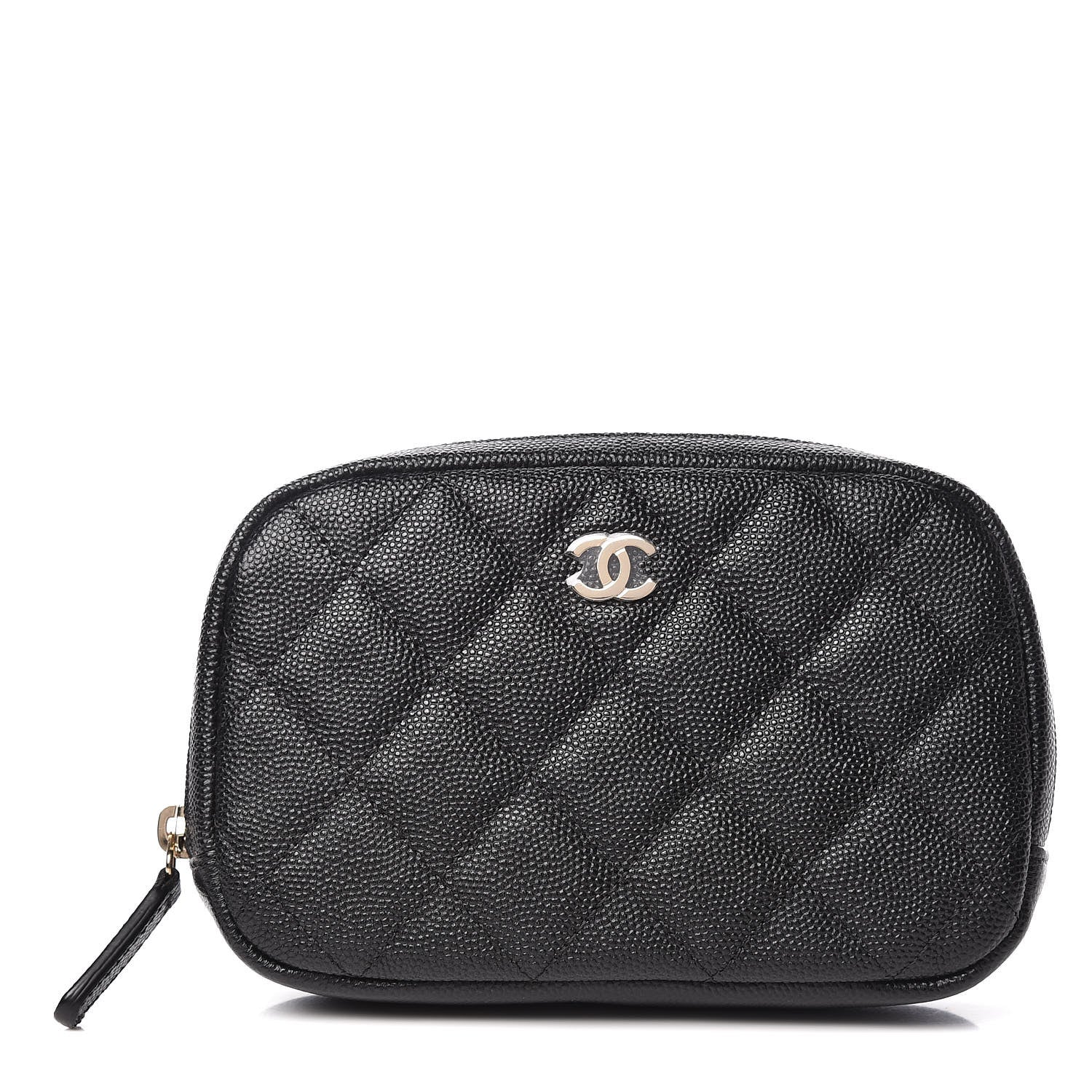 Chanel Caviar Quilted Small Curvy Pouch Cosmetic Case Black 1 of 8