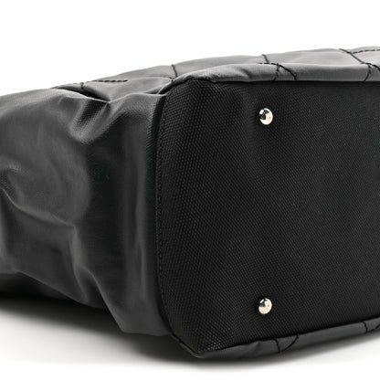 Chanel Coated Canvas Quilted Large Paris Biarritz Tote Black 11 of 14